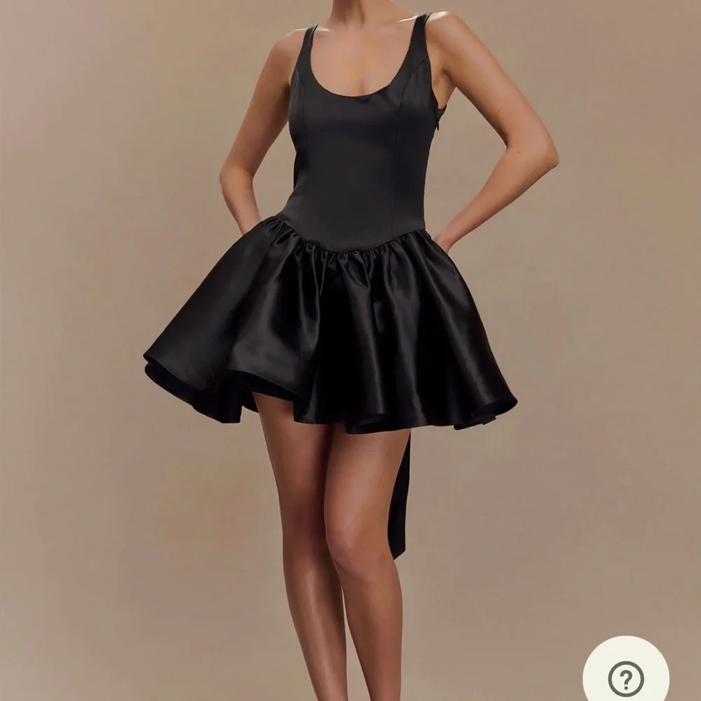 Meshki Felicia Satin Mini Dress with Bow - Picture 1 of 3
